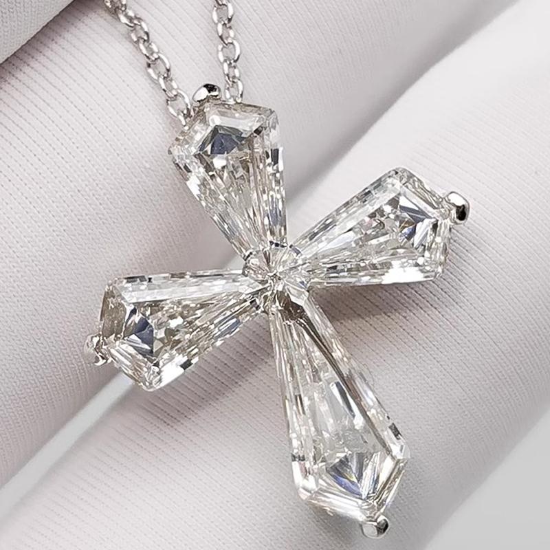 Crystal Cross Necklace Women Luxury Trendy Female Wedding Party Neck Accessories Gift Statement Jewelry