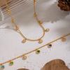 1pc Trendy Niche Colorful Tassel Necklace Golden Plated Hand Accessory Colorful Charm Necklace for Women Christmas Gift
