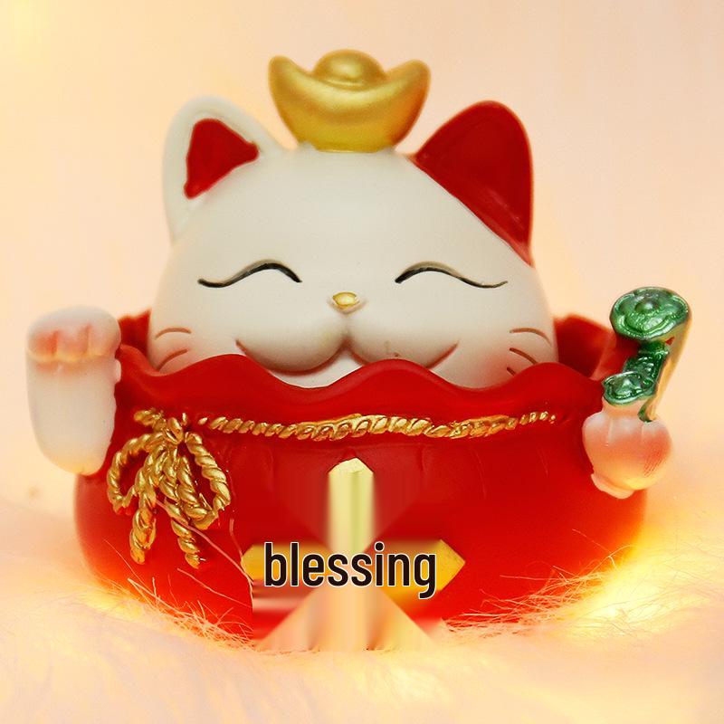 Festive Cat New Year Ornament - Creative Living Room Decoration & Entrance Craft Gift