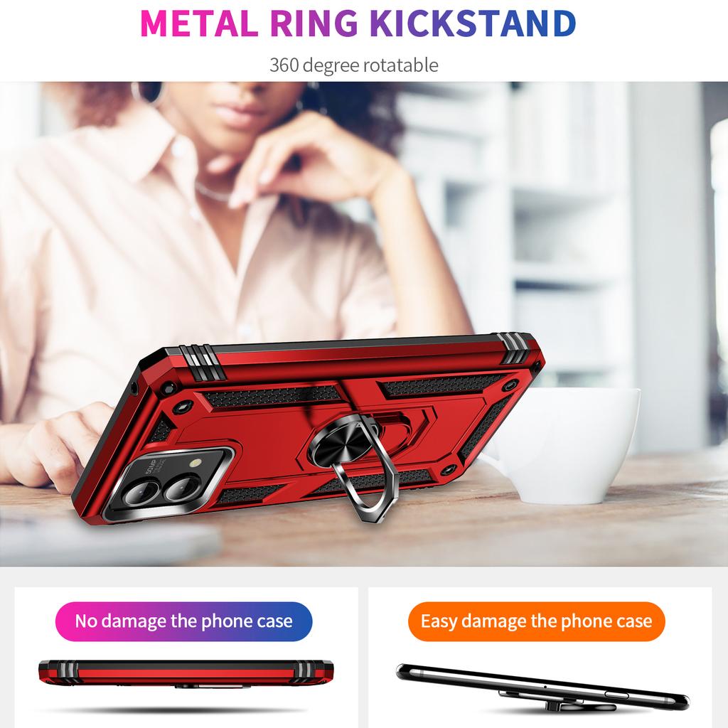 For Motorola Moto G Stylus 5G (2023) PC+ TPU Phone Case Ring Holder Kickstand Shockproof Cover