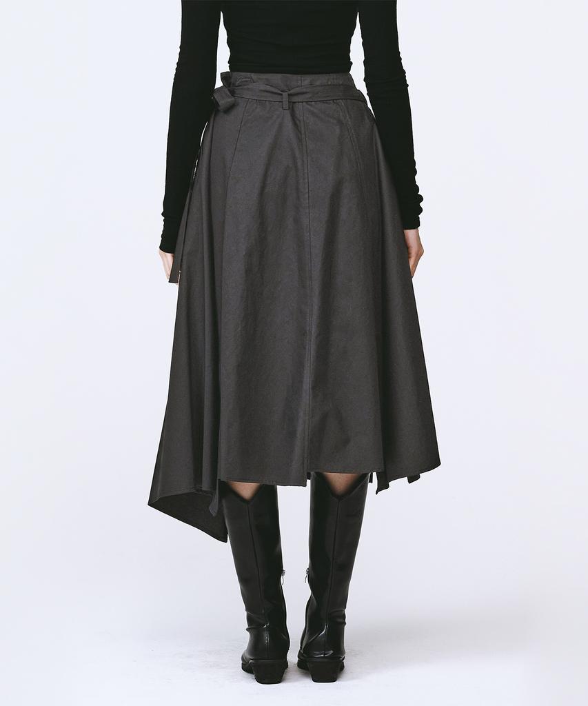 Monophobia Asm Cotton Wrap Skirt Grey Cotton Wrap Skirt Grey