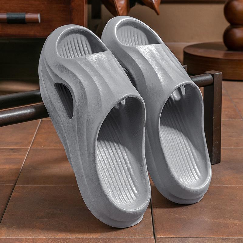 Women's Thick Sole Non-Slip EVA Slippers - Poop Design, Air Cushion Comfort for Couples, Summer Indoor Use.
