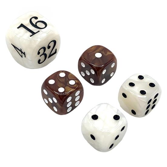 1/2/3 Sets 22MM Backgammon Dice Kit Portable Travel Acrylic Pearlescent Doubling Cube Game Night Board Game Dice Gaming Accessories