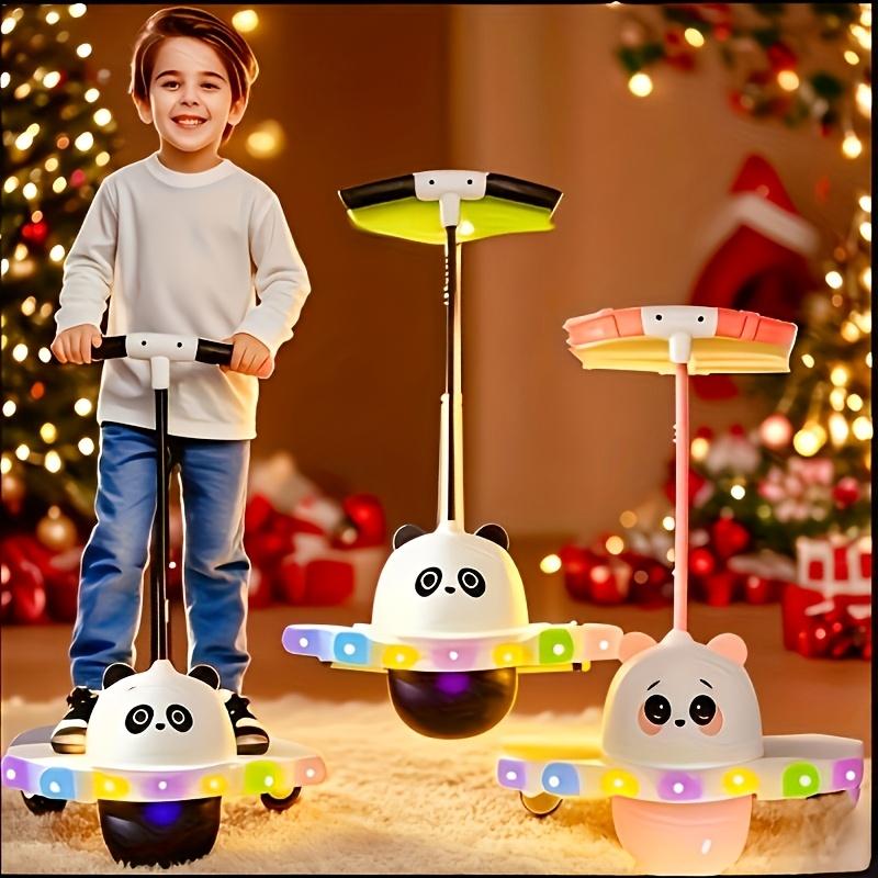 LED illuminated bouncing ball - a fun balance and coordination toy suitable for both children and adults. Pink/black plastic bou