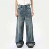American Style Men's Denim Pants Washing Fashion Loose Men's Straight Trousers Casual Wide Leg Jeans
