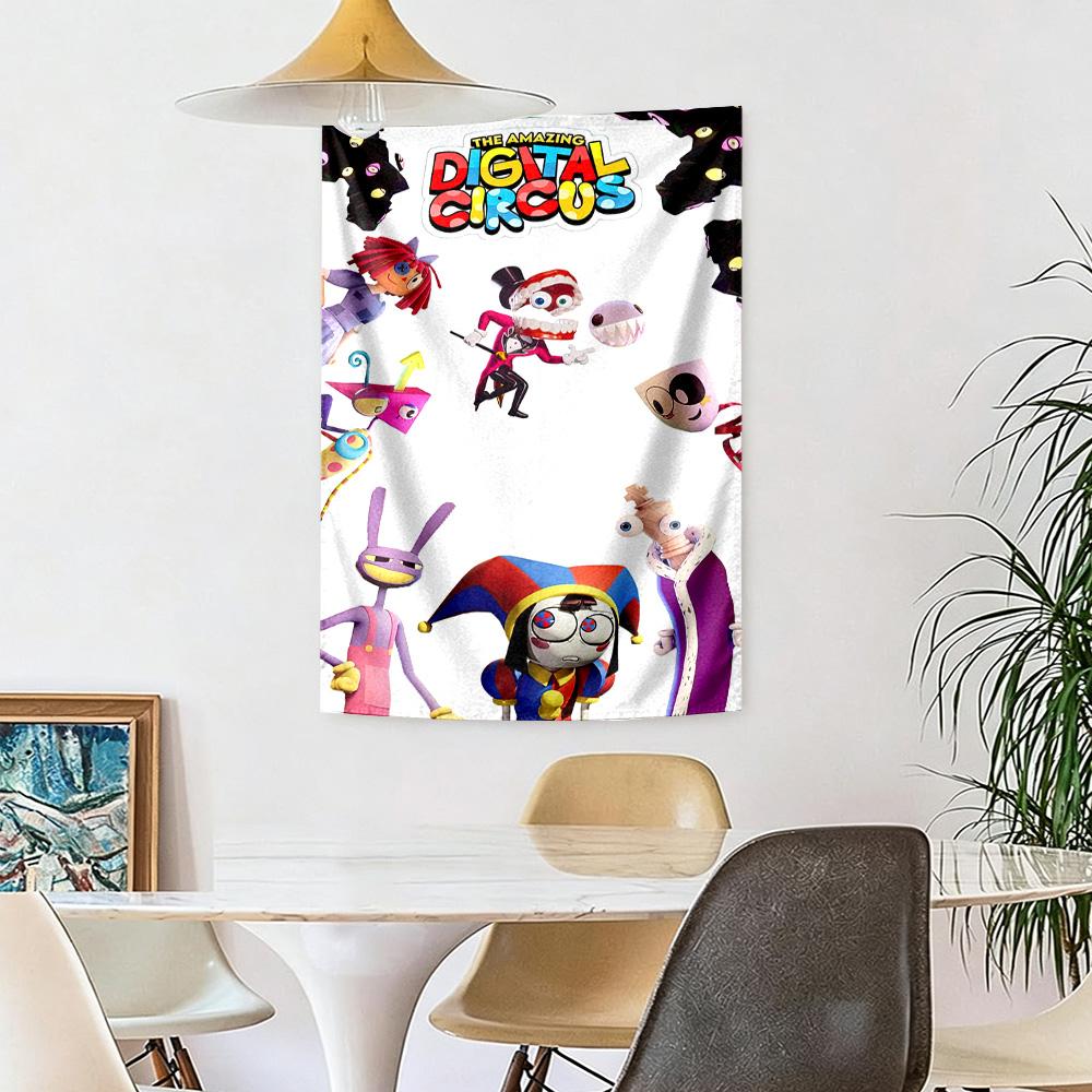 Digital Circus Wall Decor Tapestry Art For Pet Memorial Birthdaywedding Party Backdrop Family Gift