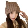Women's Hat Cat Ear Knitted Hat Autumn Winter Beanie, Cute Letter Tag, Warm Student Style