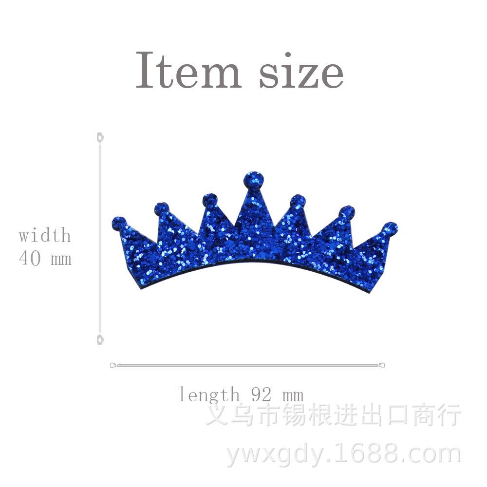 Handmade Multi-Color Glitter Crown Hair Clips for Girls