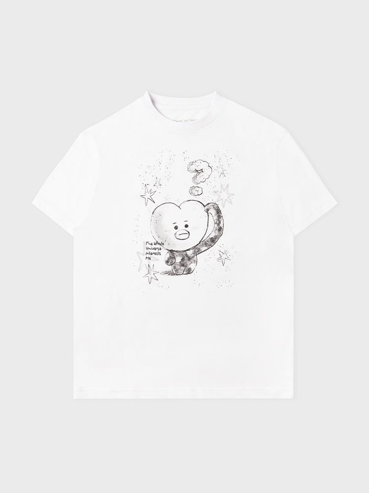 BT21 TATA BASIC Street Short Sleeve T-Shirt White M