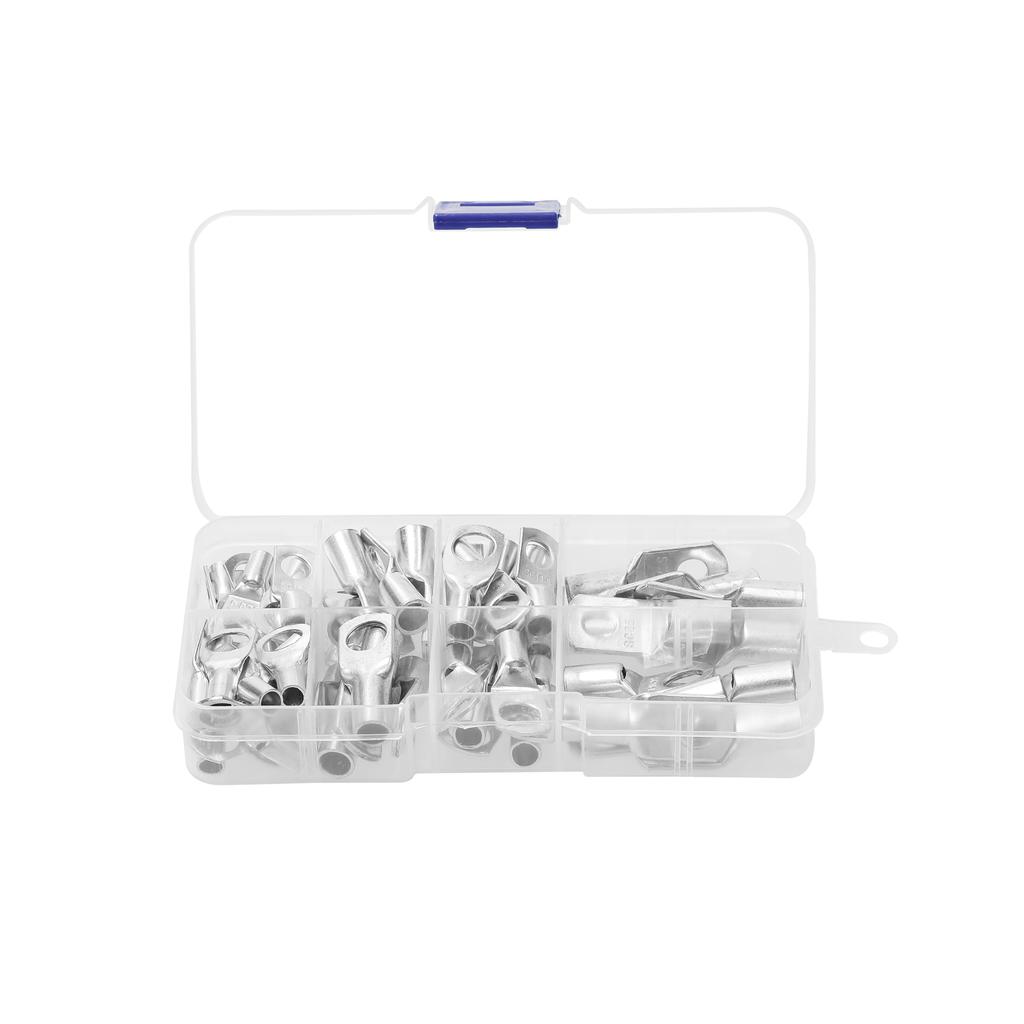 60pcs Assortment Car Auto Copper Rings Terminal Set Wire Crimp Fittings Battery Bare Cable Heat