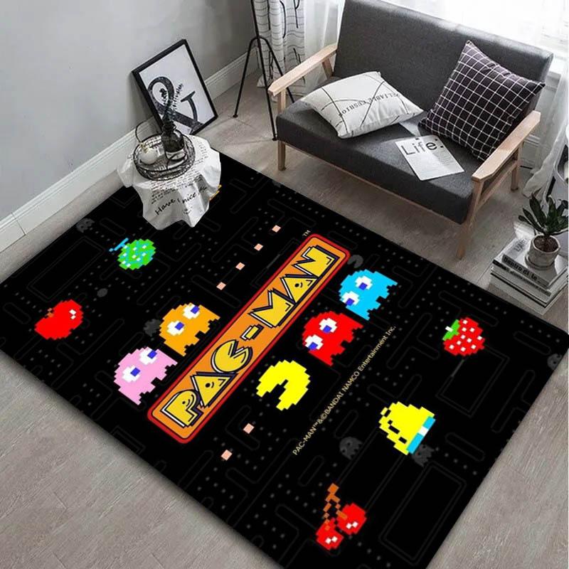 3D Gaming Map P PAC M MAN Cartoon Carpet Rug Art for Room Decor Home Bedroom Sofa Gifts Game Area Rug Non slip Floor Mat Present
