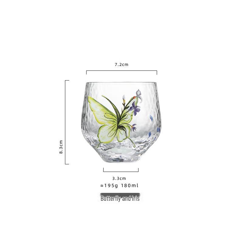 

Shangqi Butterfly & Iris Starry Sky Glass Milk Cups (Set of 2)