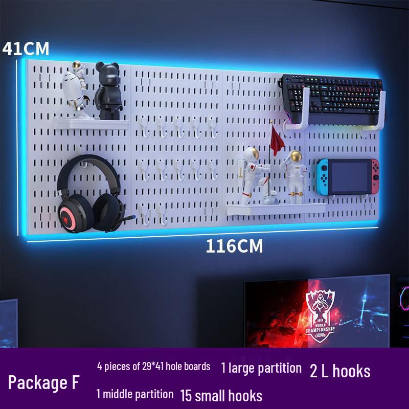 E-sports Pegboard Wall Display: DIY Headphone, Keyboard, Jay Chou Photo Storage, Punch-Free Mount Rack
