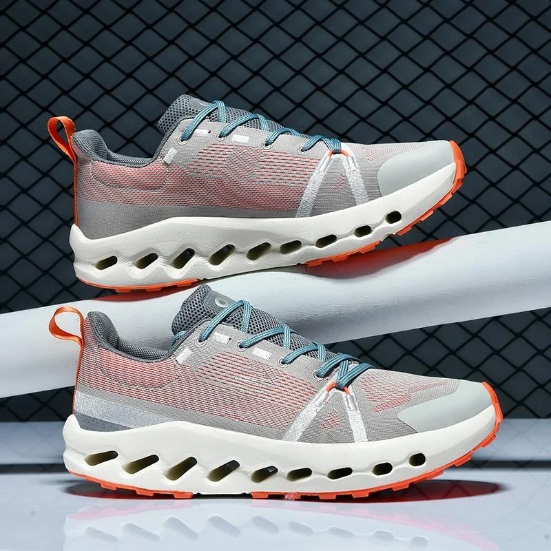 New Men'S Ultra-Light Running Shoes Cushioned Sports Shoes Men'S Breathable Thick Sole Flying Mesh Racing Shoes