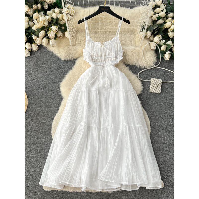 Women's Summer Inspirational Backless Swing Long Sling Dress