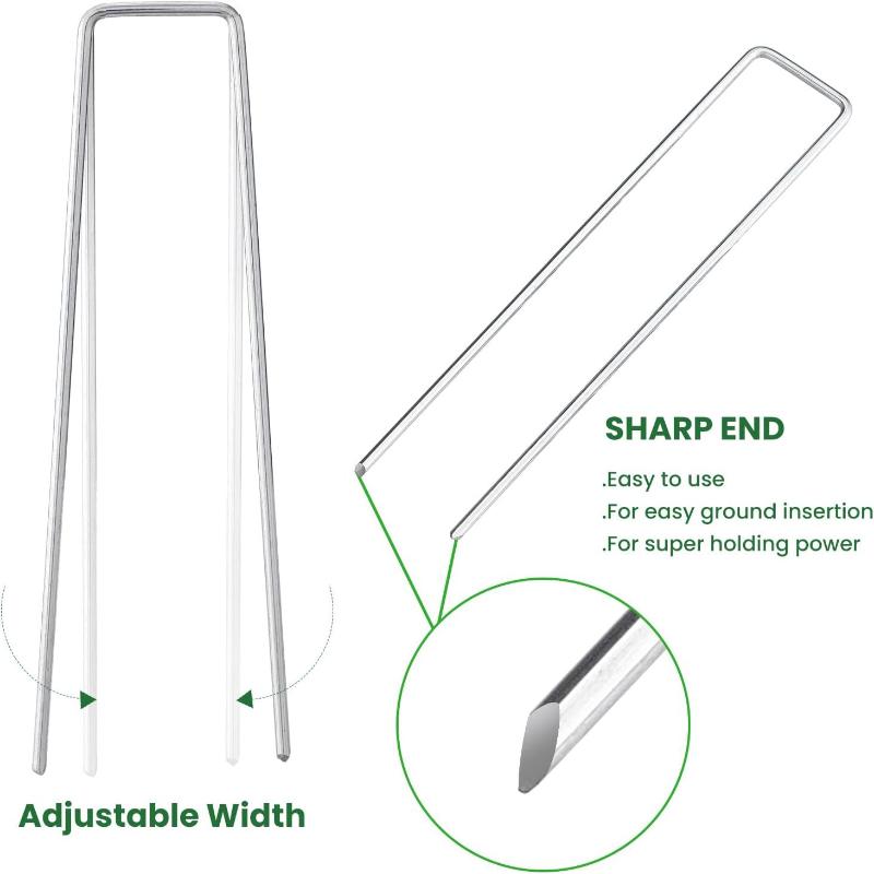 10 Pcs Heavy Duty Galvanized Steel Garden Stakes Rust Resistant Non Slip Washer For Securing Weed Barrier Turf