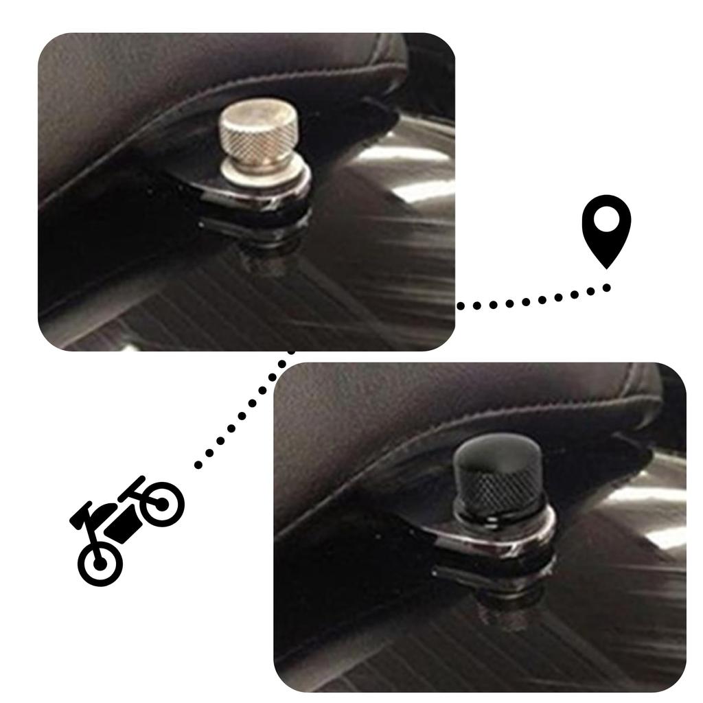NASSIA Motorcycle Seat Screw Seat Bolts Alloy Rear Fender Seat Screw Motorcycle Accessories Set of 2 (Black)