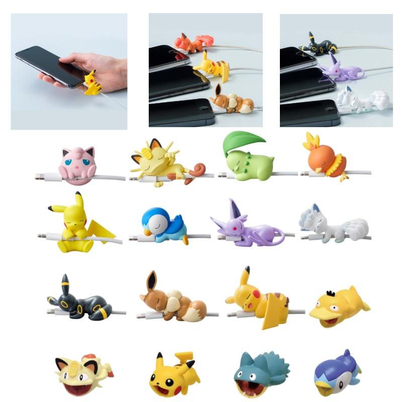 Pikachu Usb Round Data Cable Protector Accessory Cartoon Eevee Snorlax  Decor