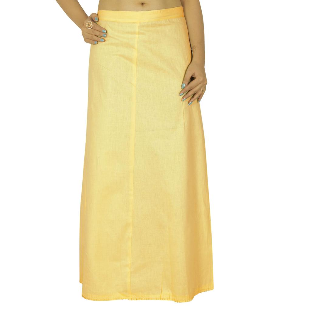 Solid Bollywood Cotton Inskirt Stitched Indian Petticoat Lining For Sari