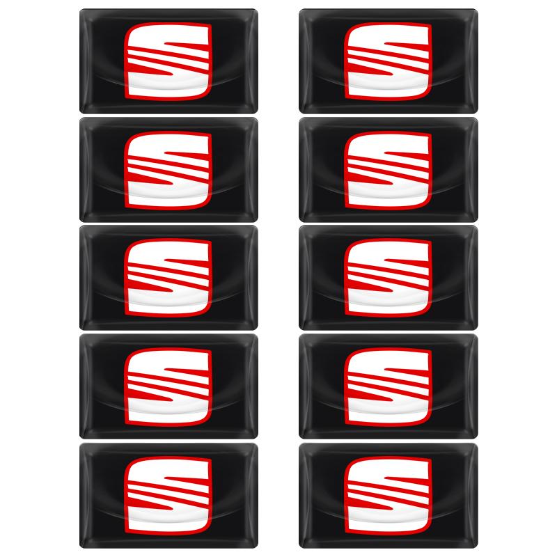 2/5/10Pcs Carbon Fiber Steering Wheel Car Logo Emblem 3D Stickers For Seat Leon FR Altea Ibiza Toledo Cordoba Alhambra Arona Ateca Exeo