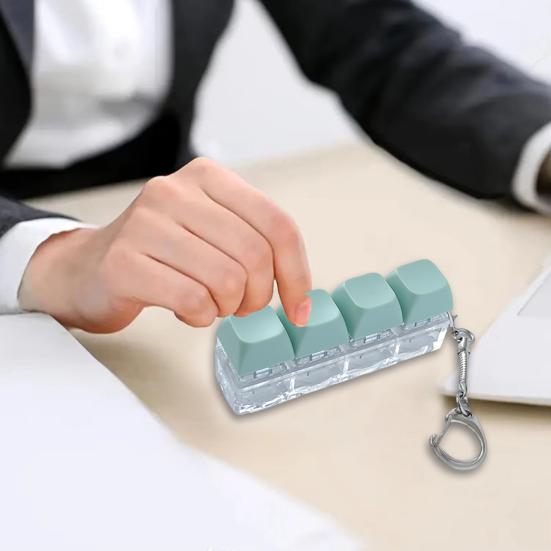 Mechanická klávesnice Fidget Přívěsek na klíče Úleva od stresu Úzkost Přenosná Cestovní Tichá Děti Dospělí 4 Klávesy Klávesnice Klikání Senzorická Klávesa Hračka