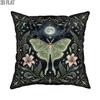 2D Flat 1pc Halloween Celestial Moth Throw Pillow Covers Black Pillowcases One Sided Printing Without Pillow Inserts Sofa Bed Decor for Living Room Be