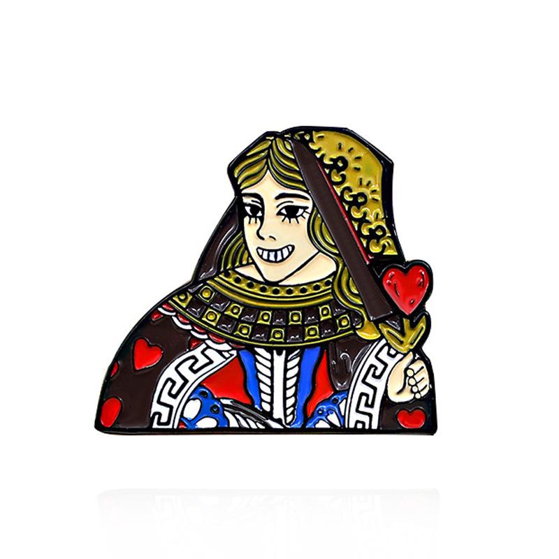 Trendy JQK Playing Card Suit Brooch - Diamond, Heart, Spade