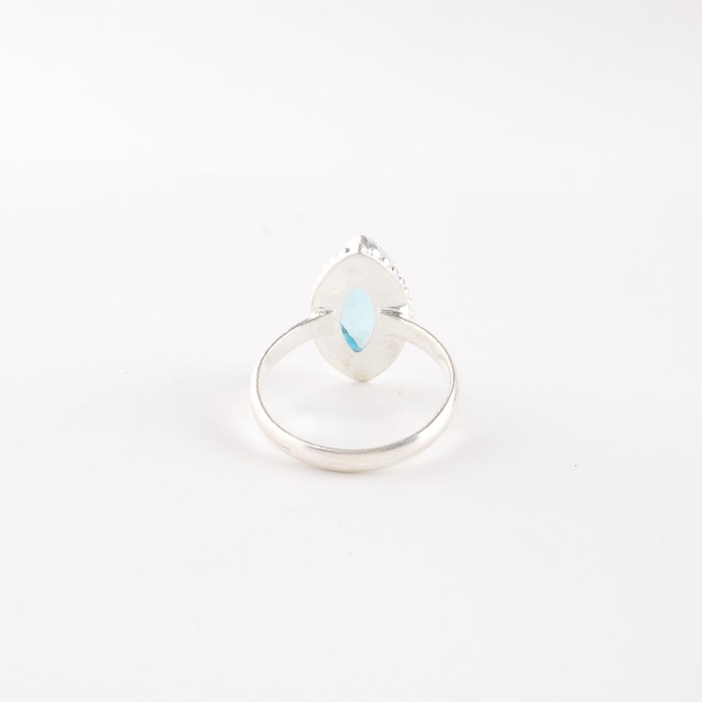 Rare Sky Blue Topaz Gemstone 925Sterling Silver Jewelry Handmade Engagement Ring RR-25-7