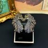 vintage two-headed horse Drop exaggerated necklace earrings