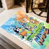 Bluey Soccer Fun Personalized Name Area Rug Design for Dining Room Balcony Dormitory Decorate room Anti-slip Rug Anime Office Decor Best for Christmas