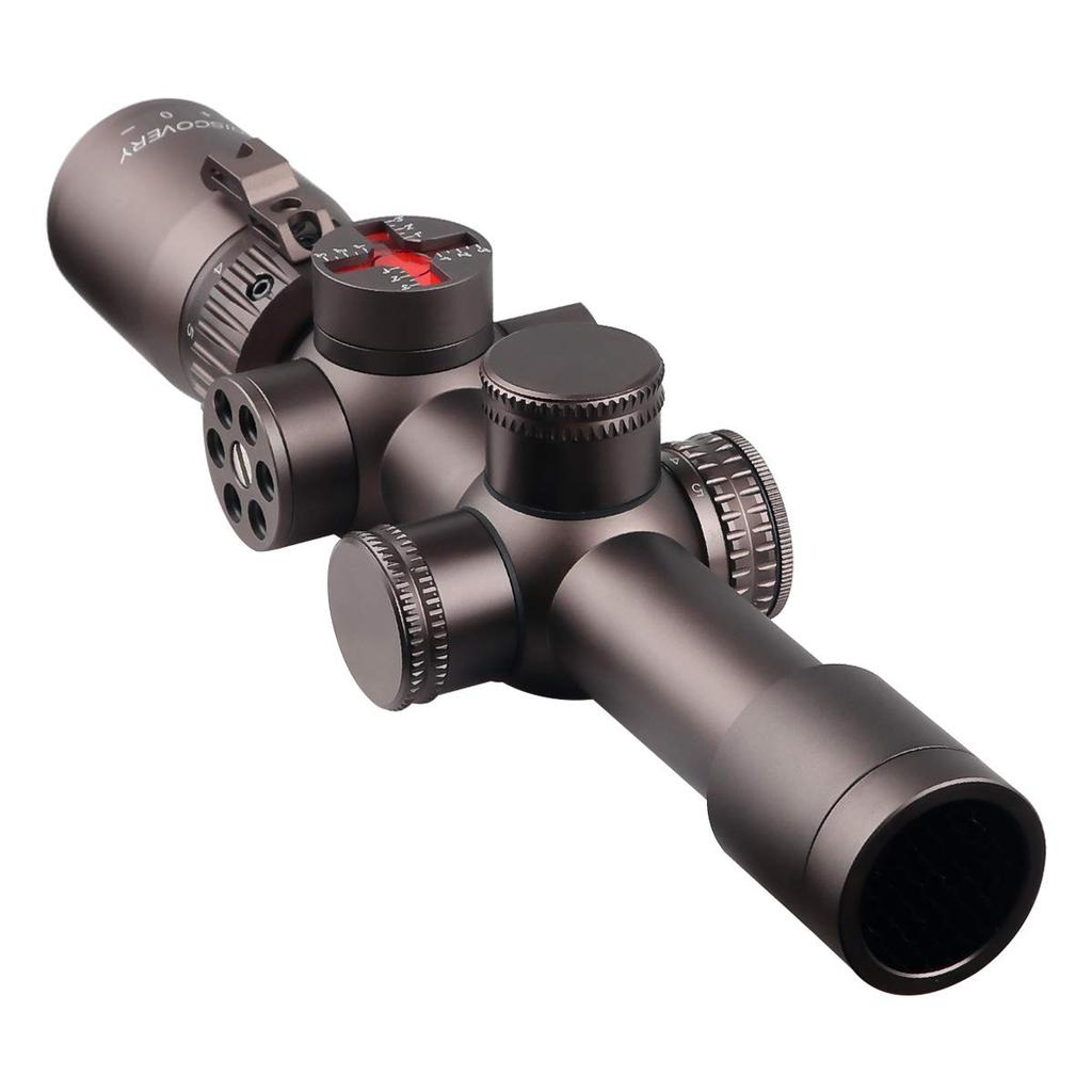 DISCOVERY WG 1.2-6X24IRAI Illuminated Short Scope (with LevelAngle Indicator), Black, 20mm Rail, Variable Magnification