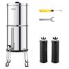 Gravity-fed Water Filter System, 2.25G 304 Stainless-Steel Countertop System, Water Filtration System, Reduces Lead and Up To 99% of Chlorine