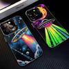 UFO Alien Thing Phone Case For iPhone17,16,15,14,13,12,11 Plus,Pro Max Black Matte Shockproof Cover