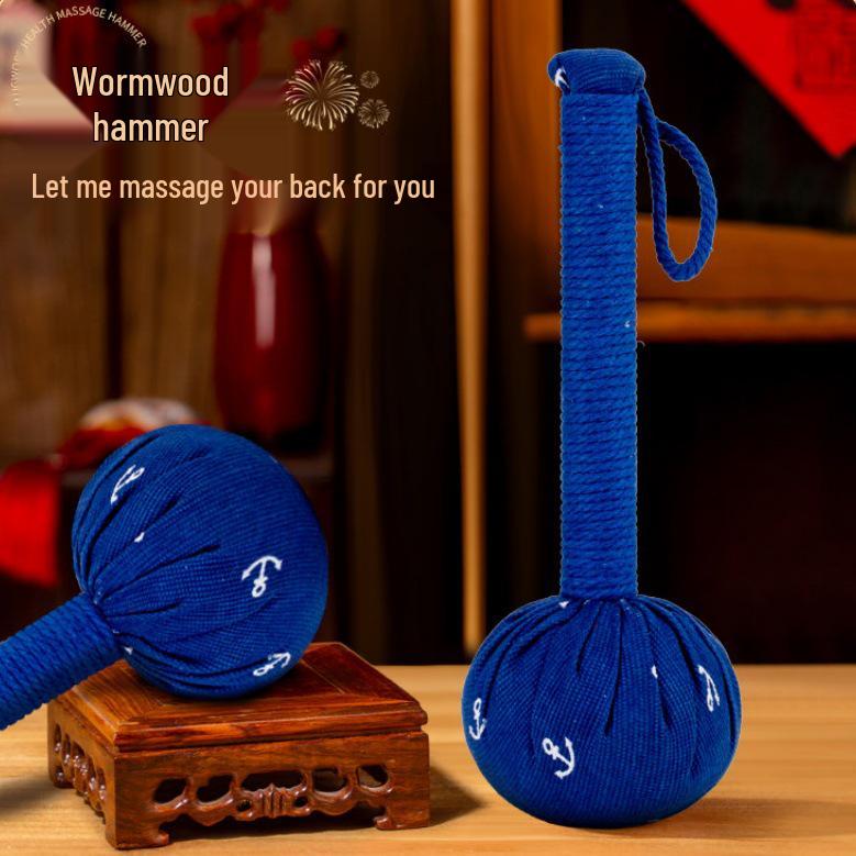 

Mugwort Health Hammer & Ruyi Persimmon Linen Gift Box - Handmade Meridian Souvenir for New Year & Festivals