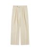 BELLIEF [Easy Line] Herringbone Cotton Wide Pants (Ecru)