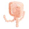 Mini Portable Stroller Fan 3 Speed Rechargeable LED Night Light 360 Degree Rotation Cooling Desk Stroller Fan Pink