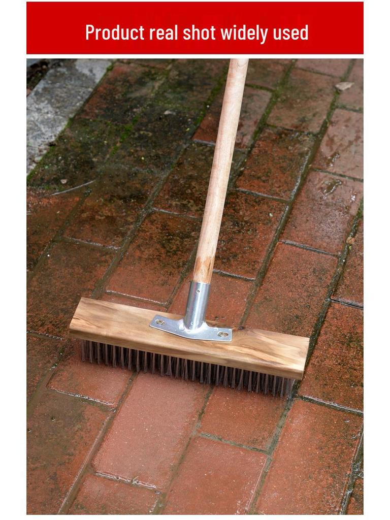 Long-Handled Stainless Steel Wire Brush for Household Floor and Toilet Cleaning
