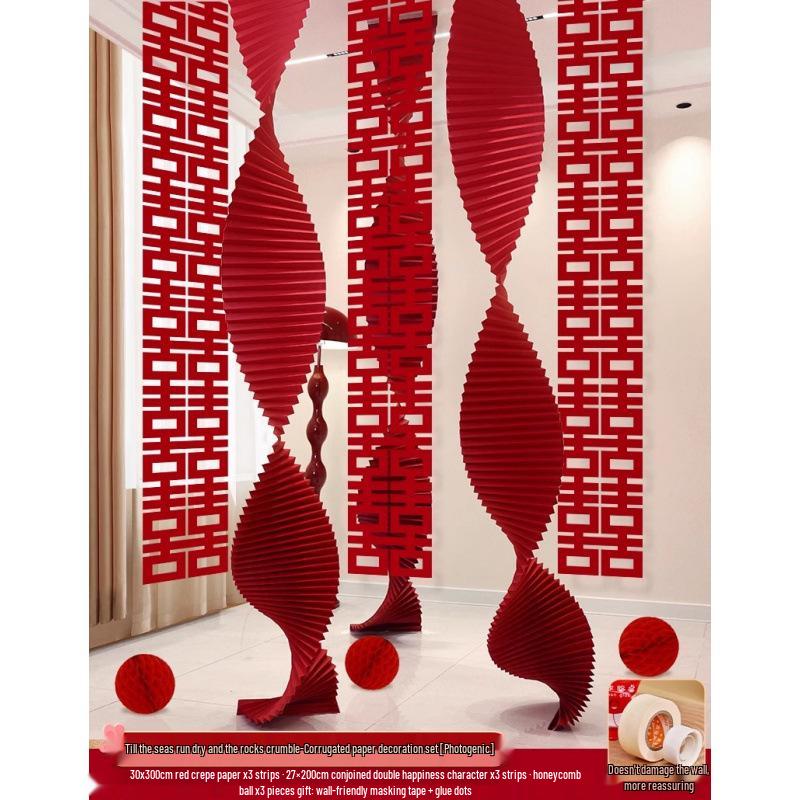 Woman's Bedroom & Living Room Wedding Decoration Set with Tinsel & Morning Robe Background