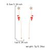 Creative Asymmetric Hat Glove Moving Santa Claus Long Tassel Hanging Earrings for Women New Year Christmas Holiday Jewelry Gift