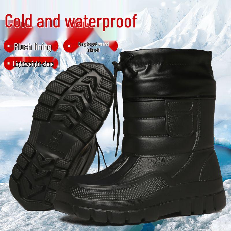 Men's Thickened Non-Slip Waterproof Snow Boots – Fleece-Lined and Cold-Proof for Winter Fishing