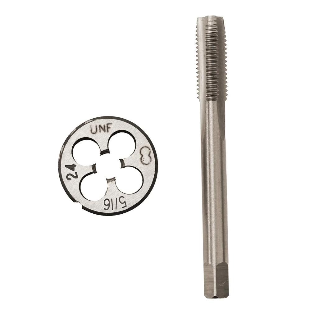Drilling Tapping Tap Die Set 5/16 -24TPI 5/16" -24UNF Right Hand Thread Straight Flute Shallow Cuts For Muzzle Work