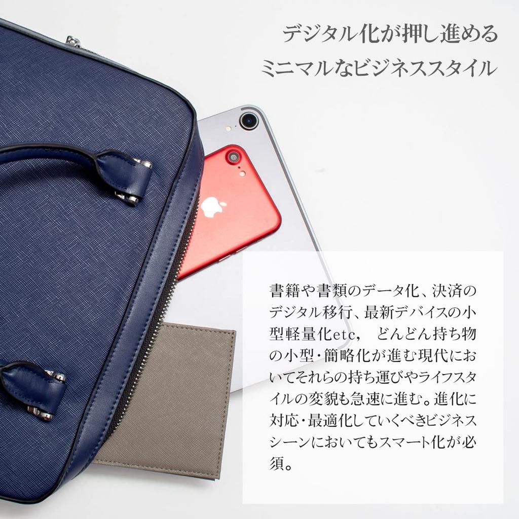 Liten bedriftsveske Mini dokumentmappe Ekte skinn Saffiano skinn Lett Kompakt Minimal Nettbrett Filoppbevaringsveske 21 Marineblå [Dom Teporna] Herre