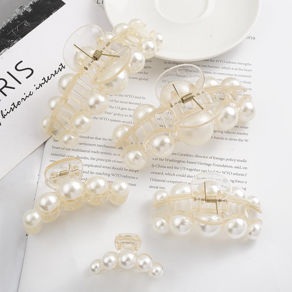 Nye Store Perler Akryl Hårklyper Krabbe Hårnåler Store Sminke Hårstyling Spenner for Kvinner Hårtilbehør Sløyfe Hårklemme