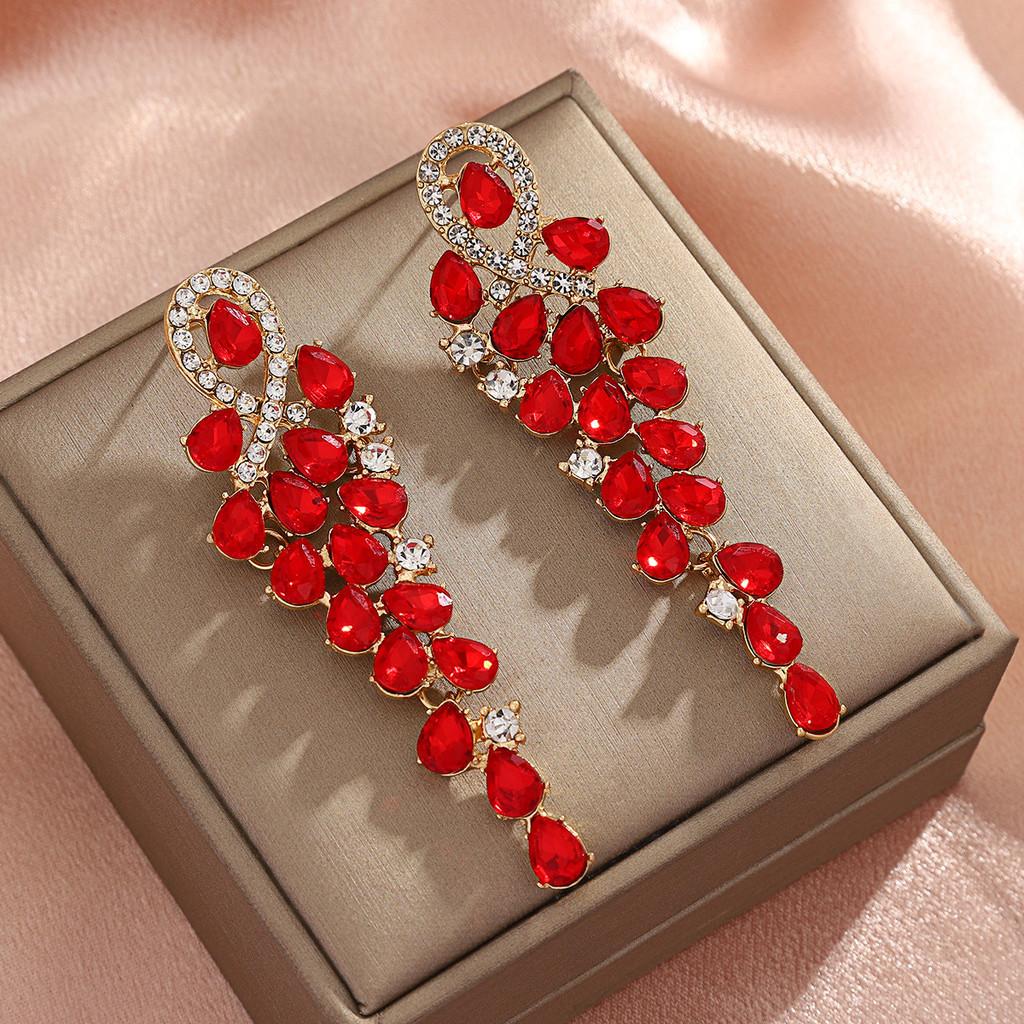 Alloy Geometric Drop Earrings For Women With Tassel Design And Elegant Style