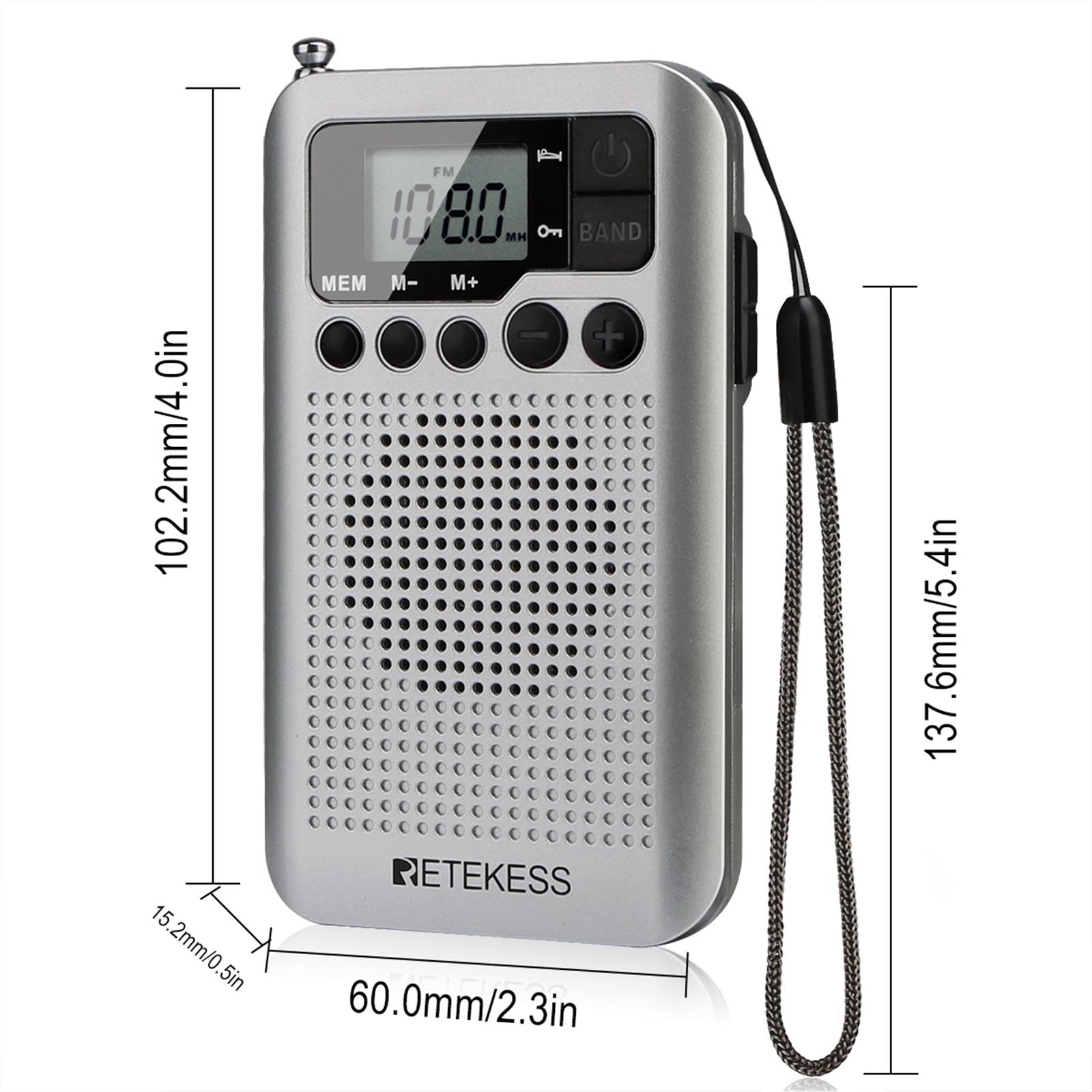 

Портативное радио Retekess TR106 FM/AM с ЖК-дисплеем и таймером сна Карманный радиоприемник MP3