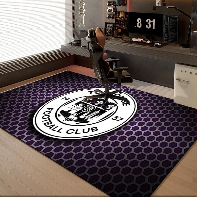 1PC Rug Toul-ouse Crest Design Carpet, Chair Rug,Area Rug for Office Bedroom Living Rooms Bedroom, Doormat Decor Christmas Fan Gifts