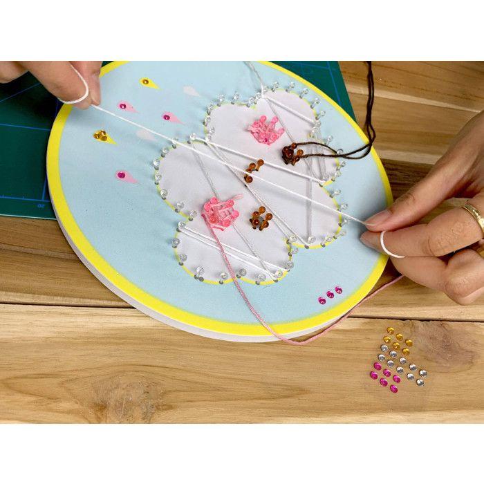 String Art Stretched Thread Picture for Child Cloud 21 Cm