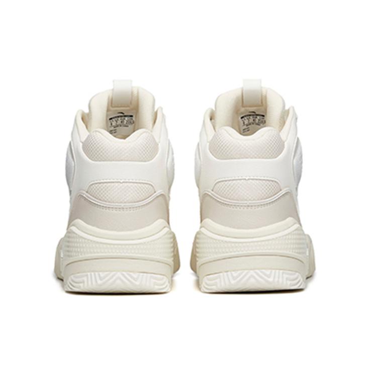 Anta Life Collection, Flame Slip Resistant Abrasion Resistant High Top Skateboard Shoes Men's White Gray 112238090R-1