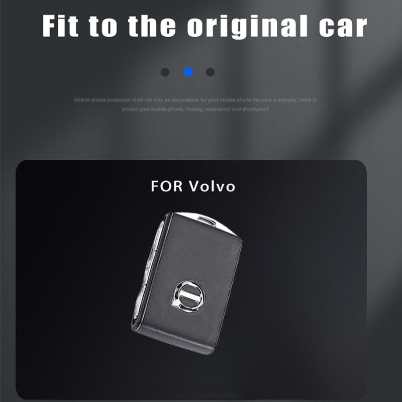 Blh2 Coque de protection en alliage de zinc pour clé de voiture Support Porte-clés Pour Volvo S60 S90 XC40 XC60 XC90 V90 Polestar 1 Polestar 2 Porte-clés Accessoire de voiture