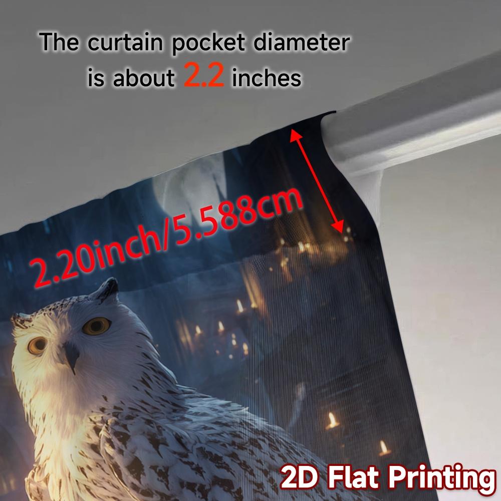 2pcs   2D FLAT PRINTING Curtains (Without Rod) OwlMagicNight Pattern Chic Curtains Versatile Fabric Curtains Decorations Inside